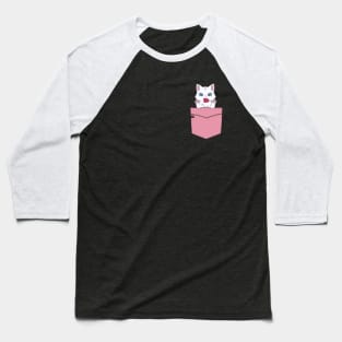 Heart Kitty Cat Pouchie Shirt - In Pocket Baseball T-Shirt